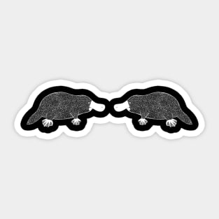 Platypuses in Love - cute platypus design - dark colors Sticker